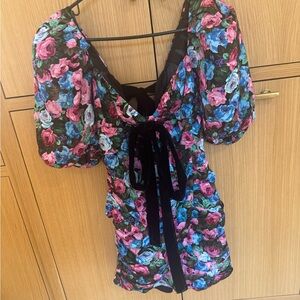 Floral Puff Sleeve Top